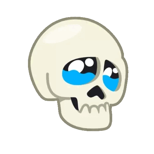 Sad skull eyes Animated GIF Sticker for WhatsApp