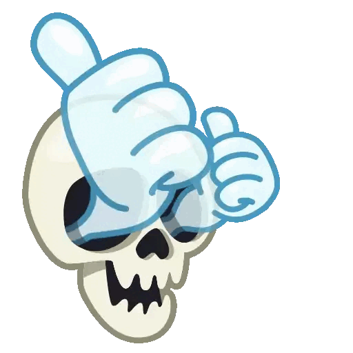Thumbs up skull Animated GIF Sticker for WhatsApp