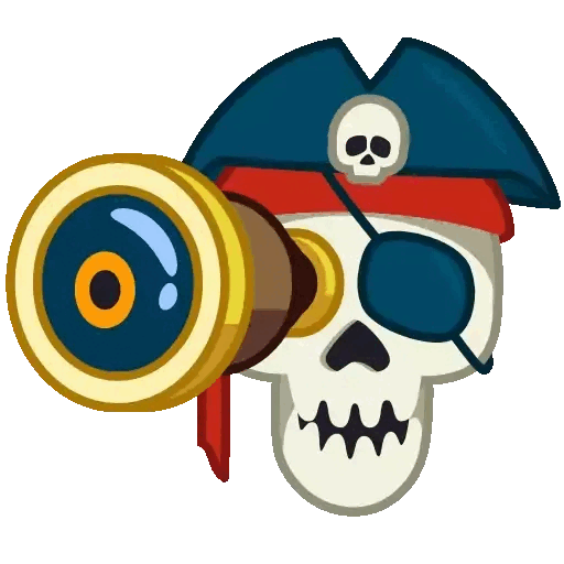 Pirate Skull Spyglass Animated GIF Sticker for WhatsApp