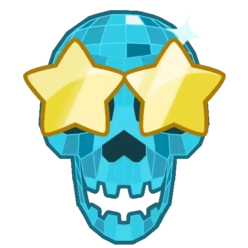 Starry-eyed skull Animated GIF Sticker for WhatsApp