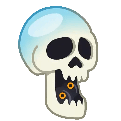 Shocked skull Animated GIF Sticker for WhatsApp