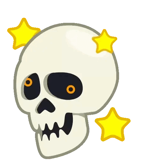 Dizzy skull Animated GIF Sticker for WhatsApp