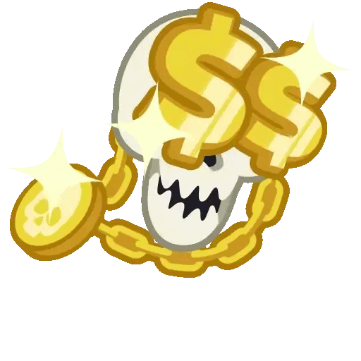 Money skull Animated GIF Sticker for WhatsApp