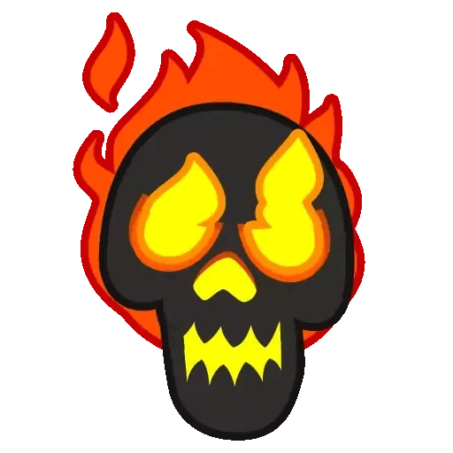 Flaming skull Animated GIF Sticker for WhatsApp