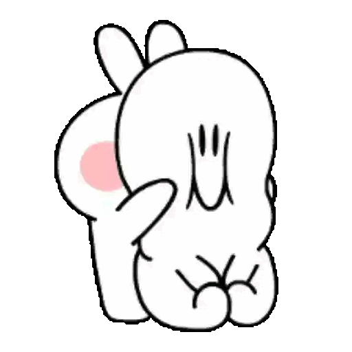 Shy bunny hides Animated GIF Sticker for WhatsApp