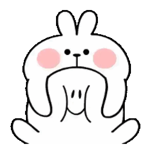 Shy blushing bunny Animated GIF Sticker for WhatsApp