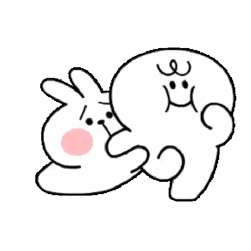 Clingy Bunny Hug Animated GIF Sticker for WhatsApp