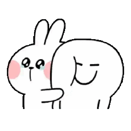 Bunny Hugging Time Animated GIF - Sticker for WhatsApp