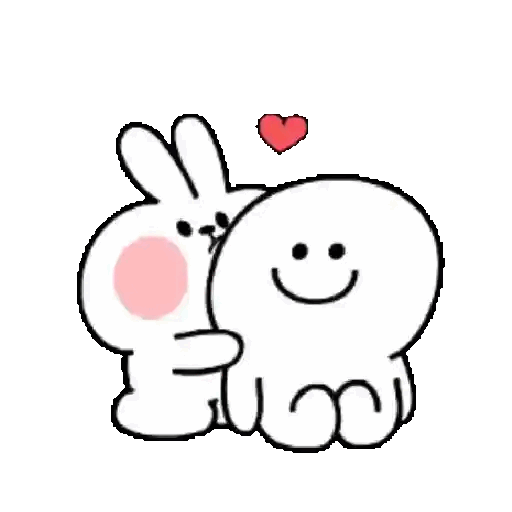 Bunny Hugs and Kisses Animated GIF Sticker for WhatsApp