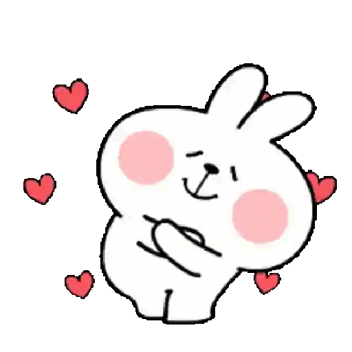 Self-love bunny Animated GIF Sticker for WhatsApp