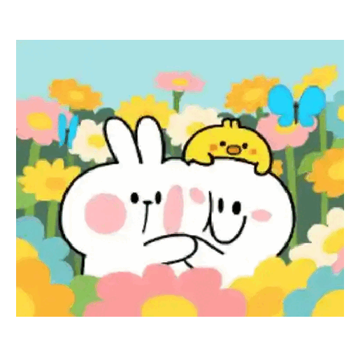 Bunny hug fest Animated GIF Sticker for WhatsApp