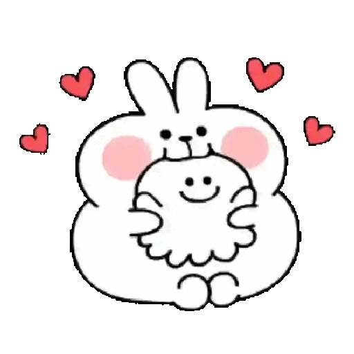 Bunny Hug Overflow Animated GIF Sticker for WhatsApp