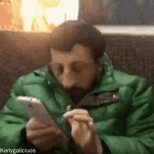 Distracted Phone Scrolling Animated GIF Sticker for WhatsApp