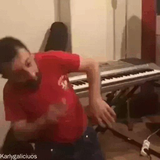 When the music takes over Animated GIF Sticker for WhatsApp