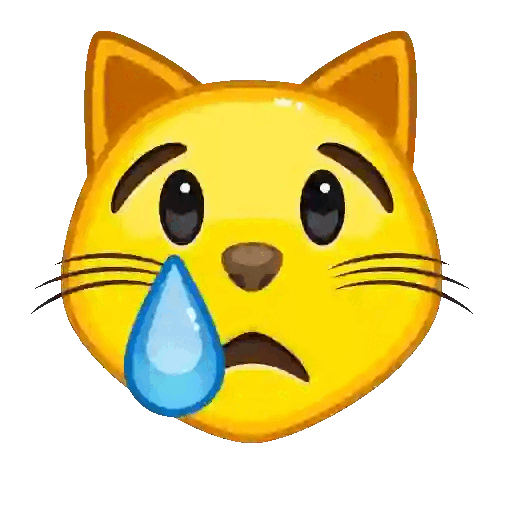 Emojies Sad crying cat Animated GIF Sticker for WhatsApp