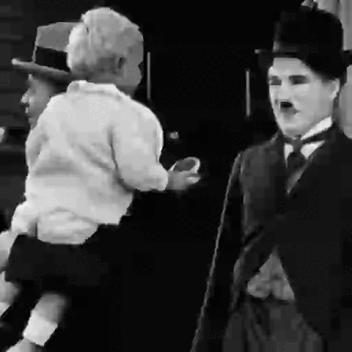 Classic Chaplin Surprise Animated GIF Sticker for WhatsApp