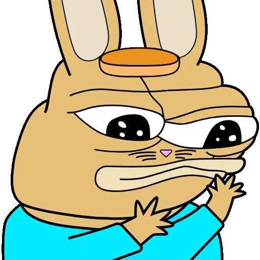 Pensive Bunny Meme Animated GIF Sticker for WhatsApp