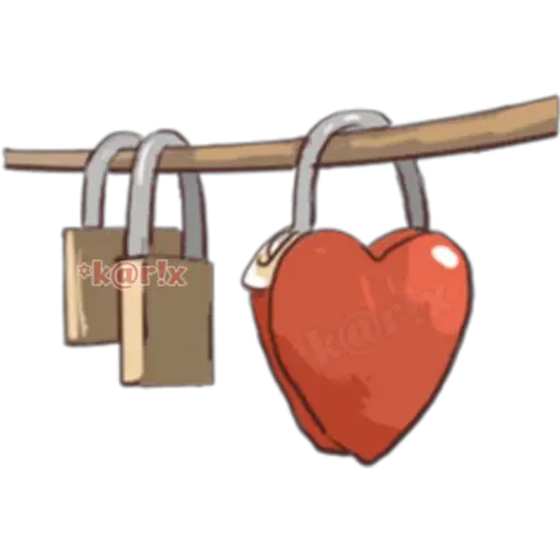 Heart Lock Love - Sticker for WhatsApp