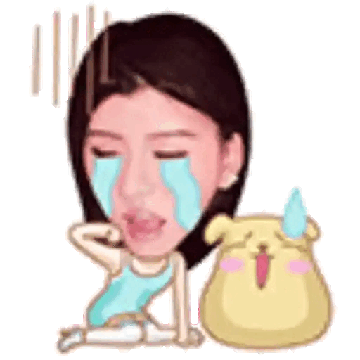 Crying with cute dog Animated GIF Sticker for WhatsApp