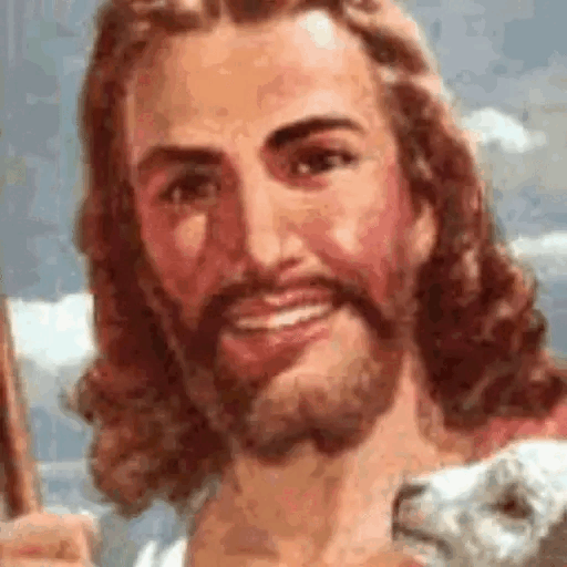 Winking Jesus Animated GIF Sticker for WhatsApp