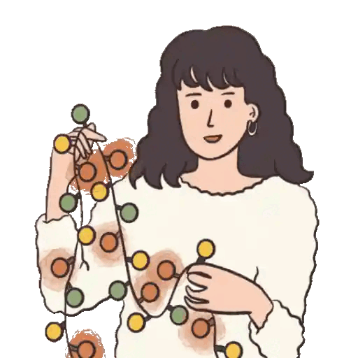 Decorating with Fairy Lights Animated GIF Sticker for WhatsApp