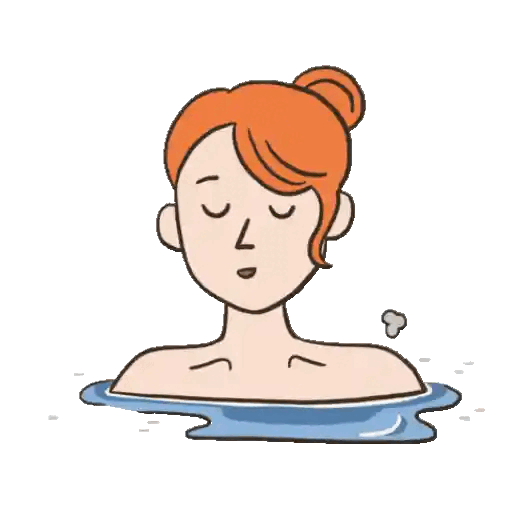 Relaxing in a Hot Bath Animated GIF Sticker for WhatsApp