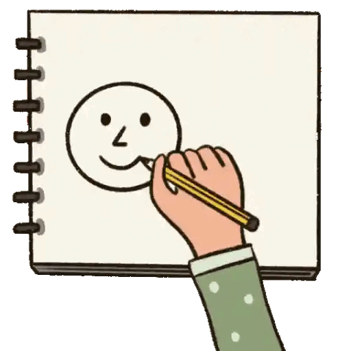 Drawing a happy face Animated GIF Sticker for WhatsApp