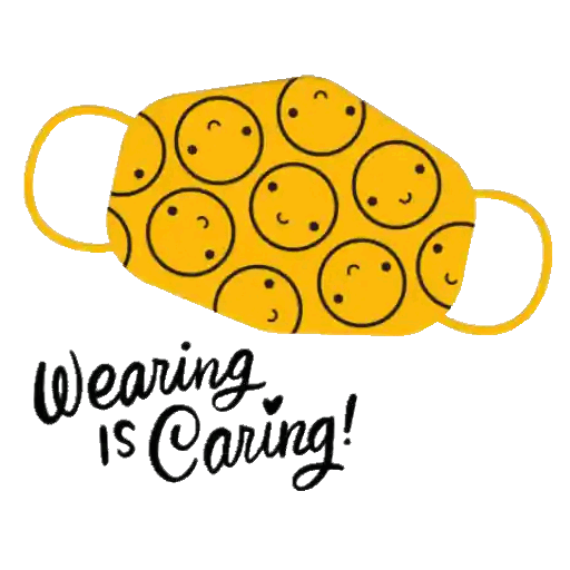 Wearing Is Caring Mask Message Animated GIF - Sticker for WhatsApp