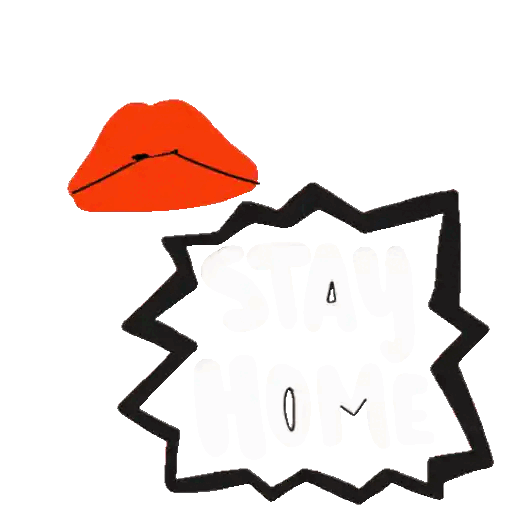 Stay Home Reminder With Lips Animated GIF - Sticker for WhatsApp