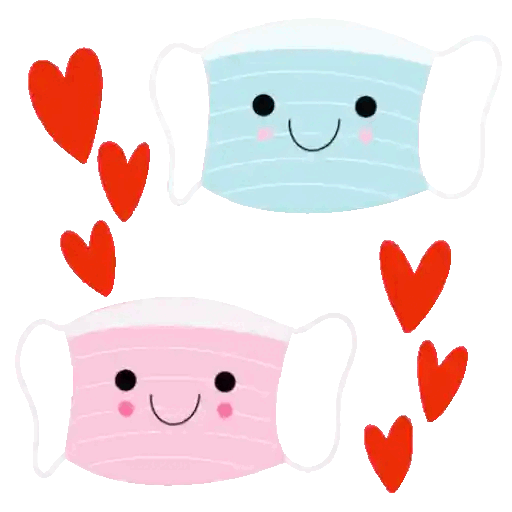 Smiling Masks With Hearts Animated GIF - Sticker for WhatsApp