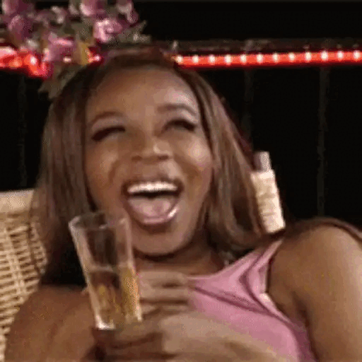 Laughing With A Drink Animated GIF - Sticker for WhatsApp