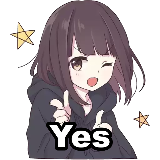 Winking Yes Girl - Sticker for WhatsApp