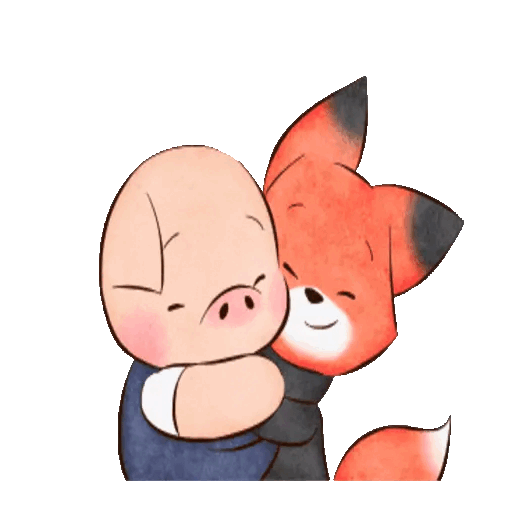 Warm Hug Between Friends Animated GIF - Sticker for WhatsApp