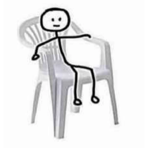 Chillin' On A Plastic Chair - Sticker for WhatsApp