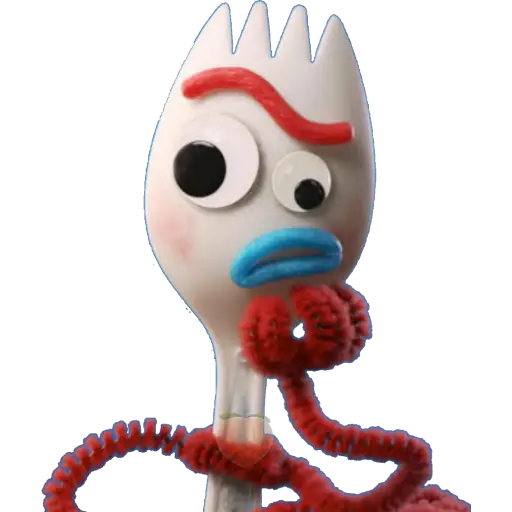 Anxious Plastic Fork Character - Sticker for WhatsApp
