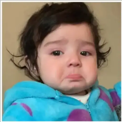 Teary Baby Face - Sticker for WhatsApp