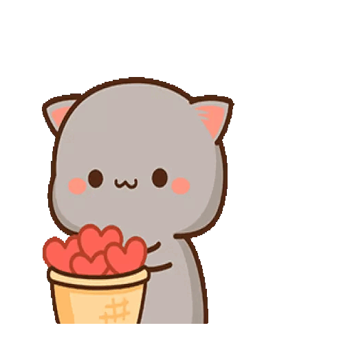 Cat Sharing Love Animated GIF - Sticker for WhatsApp