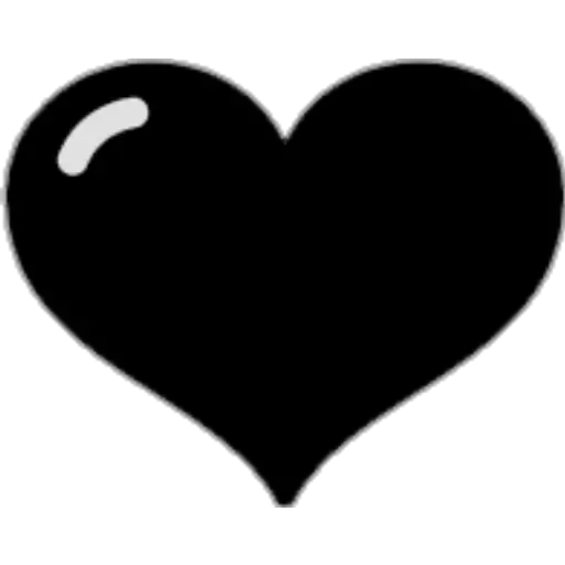 Bold Black Heart - Sticker for WhatsApp