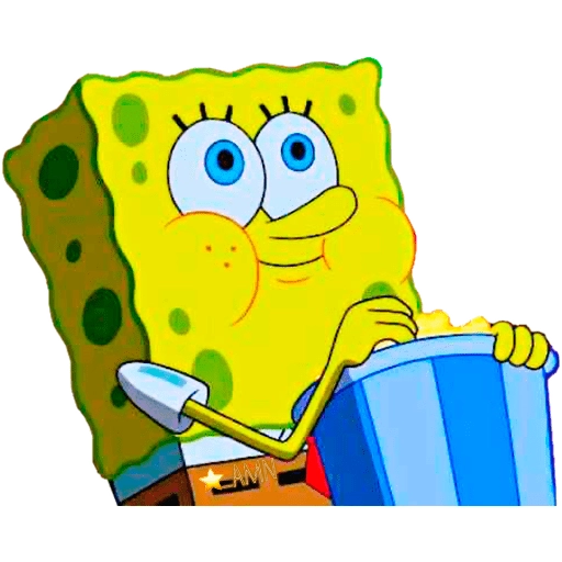 Spongebob Eating Popcorn - Sticker for WhatsApp