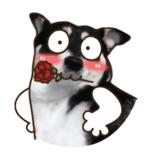 Dog With A Rose Animated GIF - Sticker for WhatsApp & Telegram