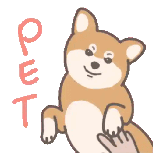 Pet The Cute Shiba Animated GIF - Sticker for WhatsApp & Telegram