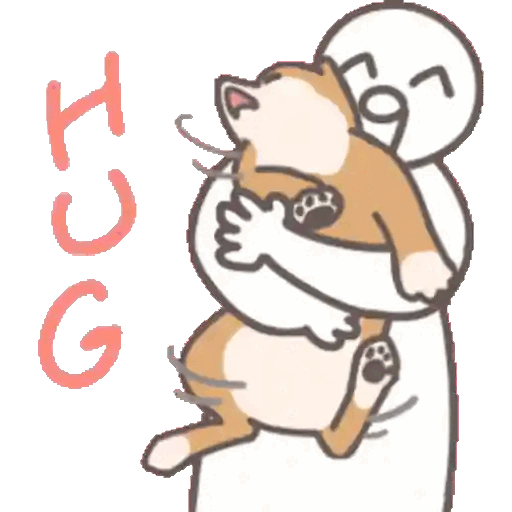 Big Hug With Puppy Animated GIF - Sticker for WhatsApp & Telegram