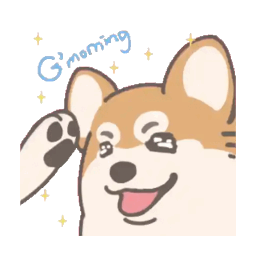 Cheerful Shiba Waves Good Morning Animated GIF - Sticker for WhatsApp & Telegram