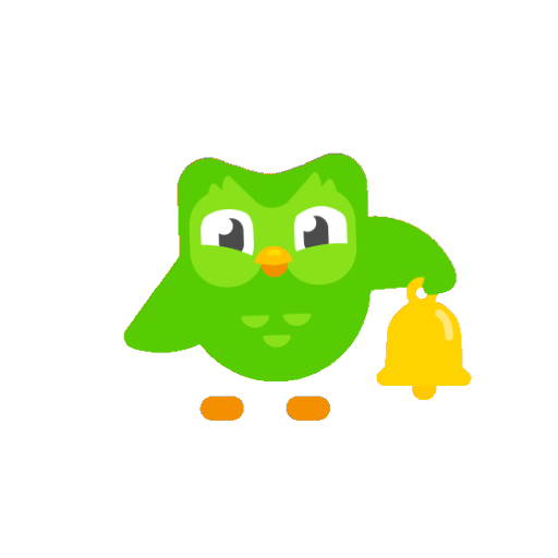 Duolingo Owl With A Bell Animated GIF - Sticker for WhatsApp & Telegram