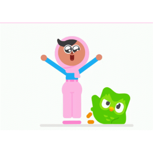 Excited Language Learning With Duolingo Animated GIF - Sticker for WhatsApp & Telegram