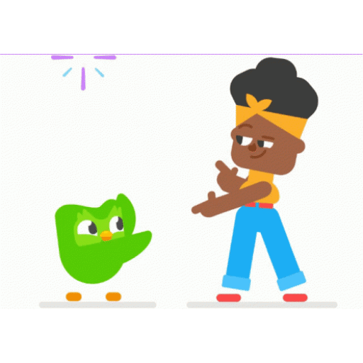 Duolingo Bird Side Eyes You Animated GIF - Sticker for WhatsApp & Telegram
