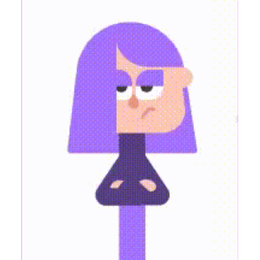 Unimpressed Purple Hair Animated GIF - Sticker for WhatsApp & Telegram
