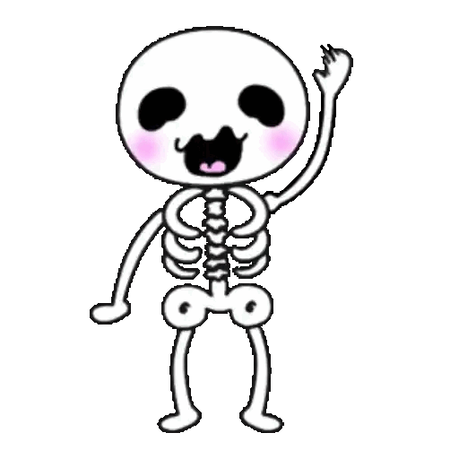 Waving Happy Skeleton Animated GIF - Sticker for WhatsApp & Telegram