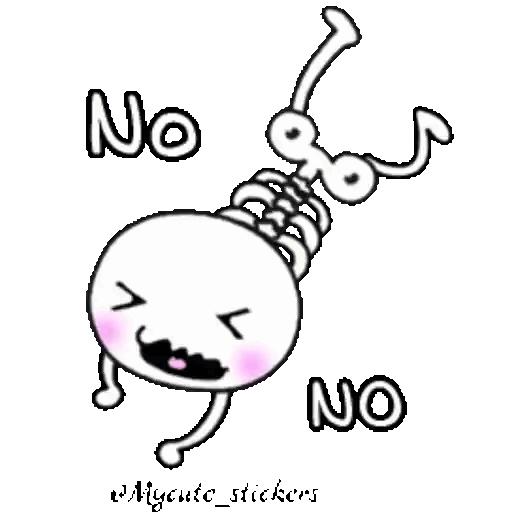 Skeleton Saying No Animated GIF - Sticker for WhatsApp & Telegram