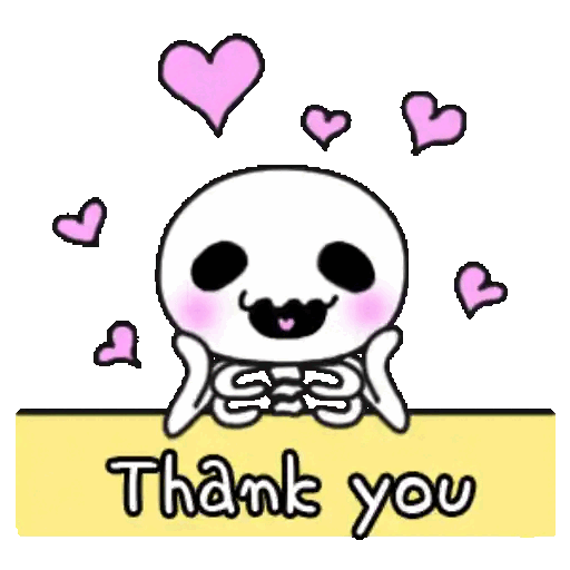 Cute Skeleton Thank You Animated GIF - Sticker for WhatsApp & Telegram